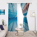 Sports Energy-Saving and Noise-reducing, Swimming Pool Underwater View Relaxing Exercise Hobby Leisure Activity Theme Picture, Soundproof Shade W42 x L63 Inch Sky Blue