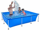 Steel Frame Above Ground Swimming Pool Rectangular 10x6.5 Feet Space Swim Splash Fun Friend Family Kid Chid Unisex Playground Summer Easy Install Leisure Outdoor Indoor Home Park Capacity 978 Gallons