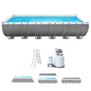 Steel Frame Pool with Filter Pump 24 FT Rectangular Above Ground Swimming Pool Sand Filter with Pool Ladder Ground Cloth and Cover Sturdy Durable Innovative Frame Debris Cover and eBook by NAKSHOP