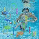 Summer Diving Toys,Variety Diving Under Water Swimming Colorful Pool Sink RingTraining Fun Set,New Water Bath Toys for Toddlers Boys Girls (H)