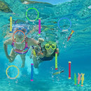 Summer Diving Toys,Variety Diving Under Water Swimming Colorful Pool Sink RingTraining Fun Set,New Water Bath Toys for Toddlers Boys Girls (H)