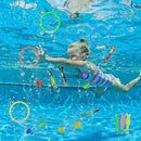 Summer Diving Toys,Variety Diving Under Water Swimming Colorful Pool Sink RingTraining Fun Set,New Water Bath Toys for Toddlers Boys Girls (H)