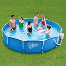 Summer Escapes 12' x 30" Round Metal Frame Above Ground Swimming Pool with Skimmer Plus Filter Pump System