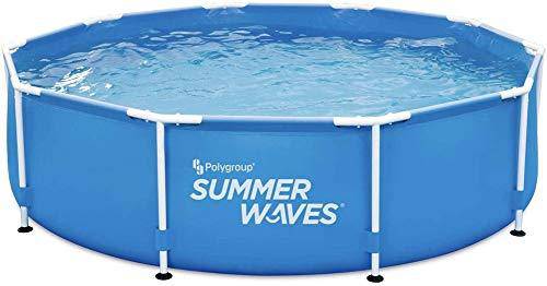 Summer Waves 10 x 30 Round Metal Frame Above Ground Swimming Pool