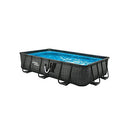 Summer Waves 14 x 8 Foot 36 Inch Metal Frame Rectangular Above Ground Pool w/ SFX600 SkimmerPlus Filter Pump, 3" Chlorine Tablets & SureStep Ladder