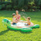 Summer Waves 73.5x78x22 Inch Inflatable Turtle Baby Pool with Water Sprayer