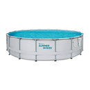 Summer Waves Elite 14 Foot x 36 Inch Metal Frame Outdoor Backyard Above Ground Swimming Pool Set with Filter Pump, Ladder, and Repair Patch