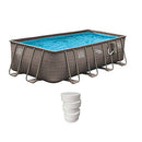 Summer Waves Elite P41809523 18-Foot Above Ground Frame Swimming Pool w/ Pump, Pool Cover, Ladder, Qualco 5-Pound Chlorinating Tab Kit, & More