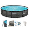 Summer Waves Elite P4A02048B 20-Foot Above Ground Frame Swimming Pool w/Pump, Pool Cover, Ladder, Qualco 5-Pound Chlorinating Tab Kit, & More