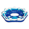 Summer Waves Inflatable 6 Person Party Pad Swimming Pool Beach Lake Float Island with 6 Cupholders and Backrests