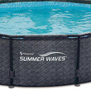 Summer Waves P20010301 Active 10ft x 30in Outdoor Round Frame Above Ground Swimming Pool Set with 120V Filter Pump with GFCI, Gray Wicker