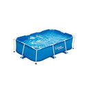 Summer Waves P30509260 8.5 x 5.25 Foot 26 Inch Deep Rectangular Small Metal Frame Above Ground Family Backyard Swimming Pool, Blue