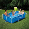 Summer Waves P30509260 8.5 x 5.25 Foot 26 Inch Deep Rectangular Small Metal Frame Above Ground Family Backyard Swimming Pool, Blue