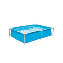 Summer Waves P3060416A 6 x 4.25 Foot 17 Inch Deep Rectangular Small Metal Frame Above Ground Family Backyard Swimming Pool, Blue