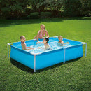 Summer Waves P3060416A 6 x 4.25 Foot 17 Inch Deep Rectangular Small Metal Frame Above Ground Family Backyard Swimming Pool, Blue