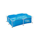 Summer Waves P30705240 7 x 5 Foot 24 Inch Deep Rectangular Small Metal Frame Above Ground Family Backyard Swimming Pool, Blue