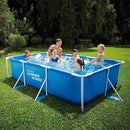 Summer Waves P30710300 9.8 x 6.5 Foot 29.5 Inch Deep Rectangular Small Metal Frame Above Ground Family Backyard Swimming Pool, Blue