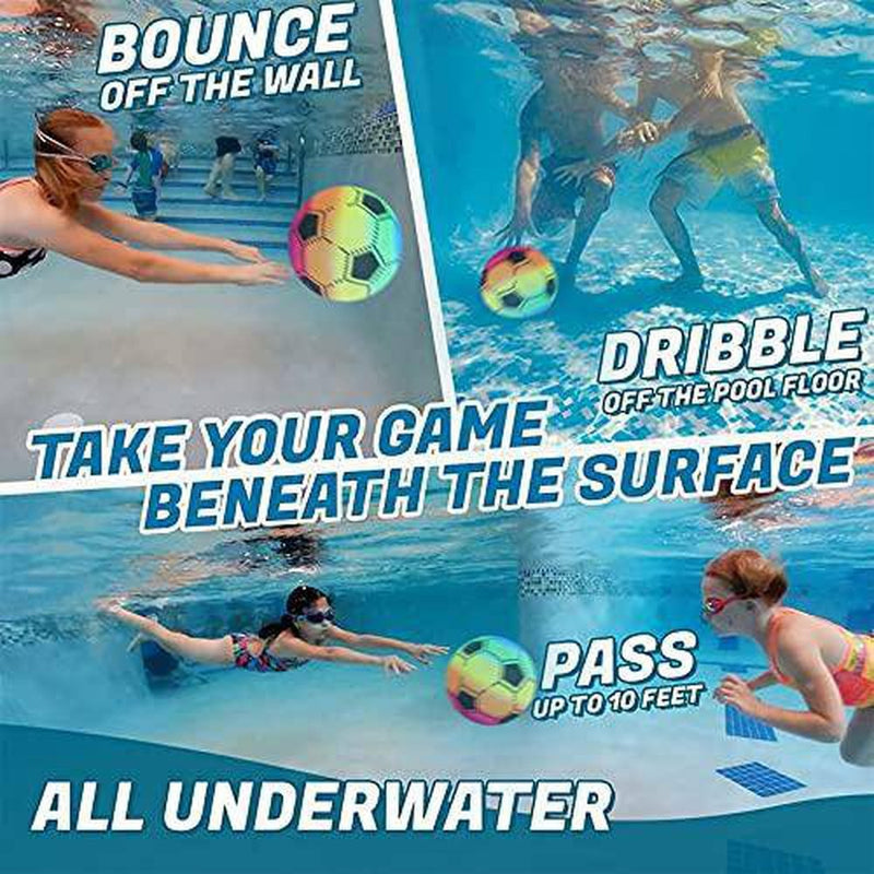 SUNNART Swimming Pool Ball, Water Ball for Underwater Games, Passing, Dribbling - Underwater Football Basketball, Fillable Swimming Pool Balls for Kids and Adults