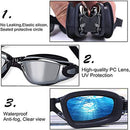 SUOTENG Polarized Swimming Goggles, Swimming Goggles No Leaking Anti Fog Protection with Attached Ear Plugs for Men Women Youth