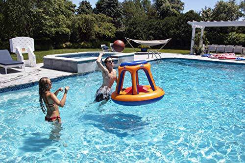 Swimline 90285 Giant Shootball Floating Pool Basketball Game, 1-Pack, Orange/Blue