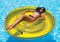Swimline 9050 - 72" Swimming Pool SunTan Island Inflatable Lounger,Yellow and grey