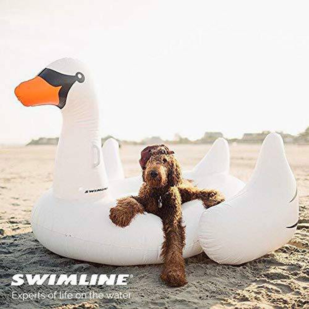 Swimline 90621 Giant Swan Inflatable Ride-On Pool Float, 1-Pack, White