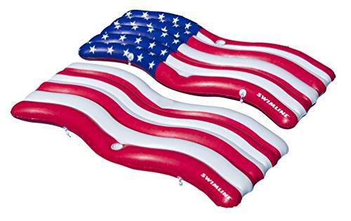 Swimline American Flag Infatable Pool Connector Mattress Set