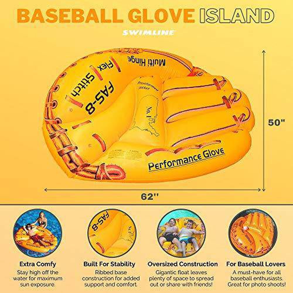 Baseball Float Swimline Giant Inflatable Baseball Glove Pool Float