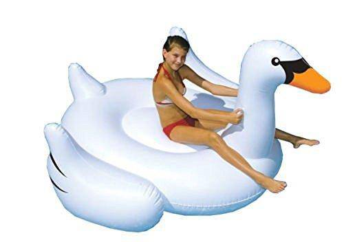 Swimline Giant Inflatable Ride-On 75-Inch Swan Float For Swimming Pools, 90621, New,