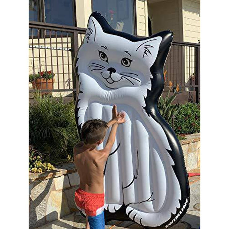 Swimline Purrfect Kitty Inflatable Pool Mattress White/Black, 79" x 30"
