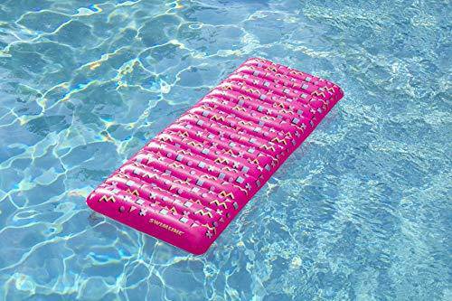 Swimline Retro Inflatable Pool Mattress, Pink, 73.25"" x 27"" x 6.6"""