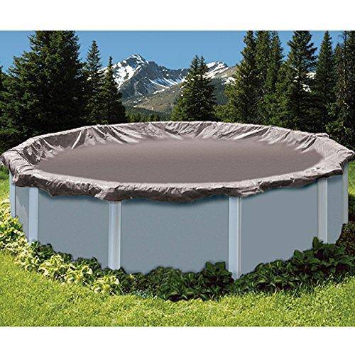 Swimline Super Deluxe 33' Round Pool Solid Winter Cover 4' Overlap 15yr Wty - Silver - Pool Winter Covers and Accessories - Solid Winter Covers