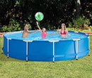 Swimming Pool - 12ft x 30in Round Metal Framed Above Ground Swimming Pool, Family Pool for Backyard or Outdoor Swimming Pool for Kids and Adults Blue (No Pump)