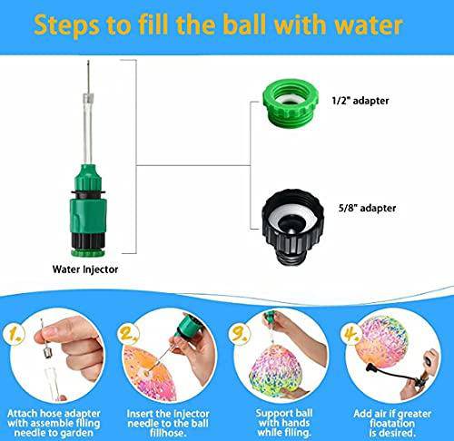 Swimming Pool Ball-9 Inch Ball Fills with Water with Hose Adapter for Underwater Passing Dribbling Diving Water Pool Games for Teens Adults-with a Water Gun