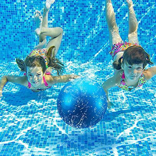 Swimming Pool Ball with Hose Adapter 9 Inch Fills with Water Pool Ball for Under Water Passing Dribbling Diving Pool Games Water Parties for Teens Adults