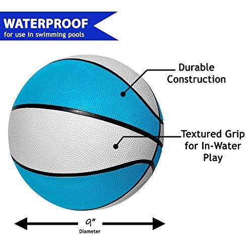 Swimming Pool Balls Bundle | (1) Water Volleyball with Soft Touch Cover & (1) 9" Regulation Size Pool Basketball