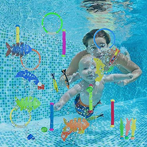 Swimming Pool Diving Toys Pool Training Toys,Pool Rings,Dive Sticks,Shark Toys Summer Dive Pool Toy for Kids Boys and Girls