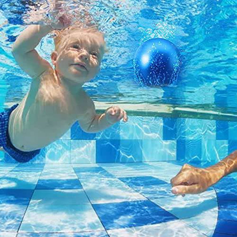 Swimming Pool Floating Toy Ball, 9-Inch Water Billiard Game with Hose Connector Water Injection Ball Underwater Games for Children Youth and Adults to Dribble and Pass in The Pool Partner (Yellow)
