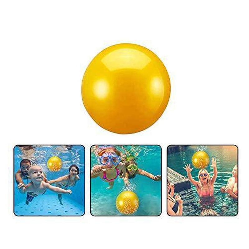 Swimming Pool Floating Toy Ball, 9-Inch Water Billiard Game with Hose Connector Water Injection Ball Underwater Games for Children Youth and Adults to Dribble and Pass in The Pool Partner (Yellow)