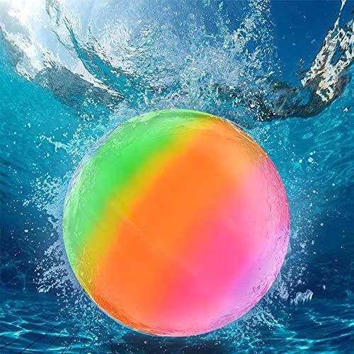 Swimming Pool Game Toys Ball , 9 Inch Underwater Inflatable Pool Ball with Hose Adapter for Pool Under Water Passing, Dribbling, Diving Pool Games Toy for Kids, Teens, Adults (Colorful)