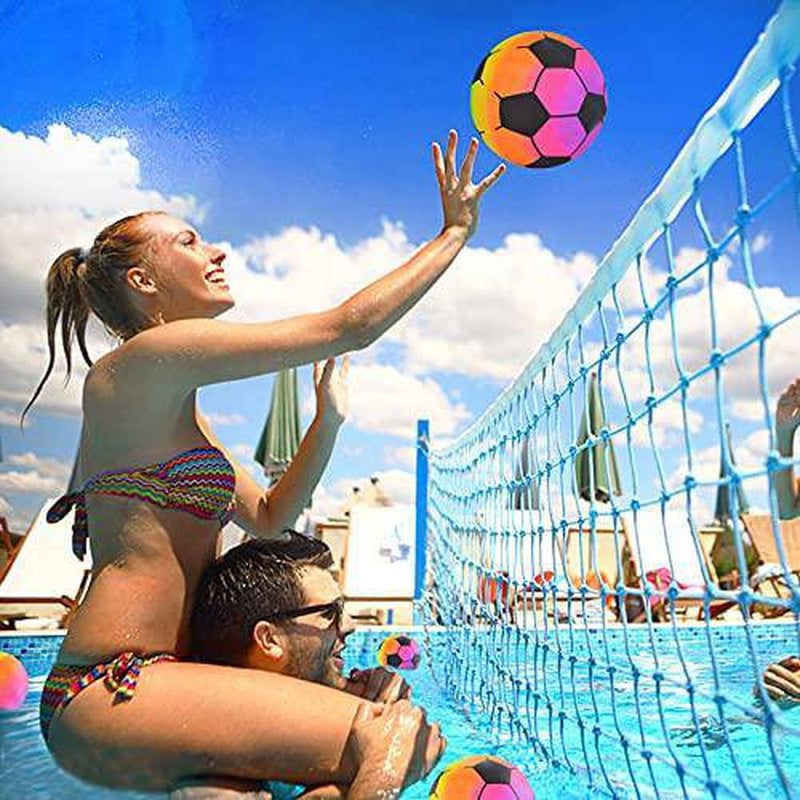 Swimming Pool Game Toys Ball, Underwater Ball Game for Pool 9 Inch Inflatable Pool Football with Adapter, Ball Games for Under Water Passing, Dribbling, Diving Pool Toy for Kids Teens Adults