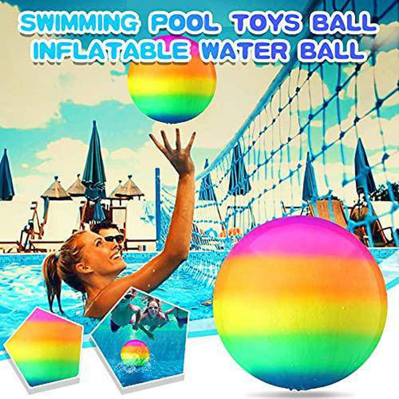 Swimming Pool Toy Ball,Pool Ball for Under Water Passing Dribbl（with Accessorie）,Colorful Design,Summer Ball,Water Games with Family,Easy to Fill and Play,Durable PVC Materials (Multicolor)