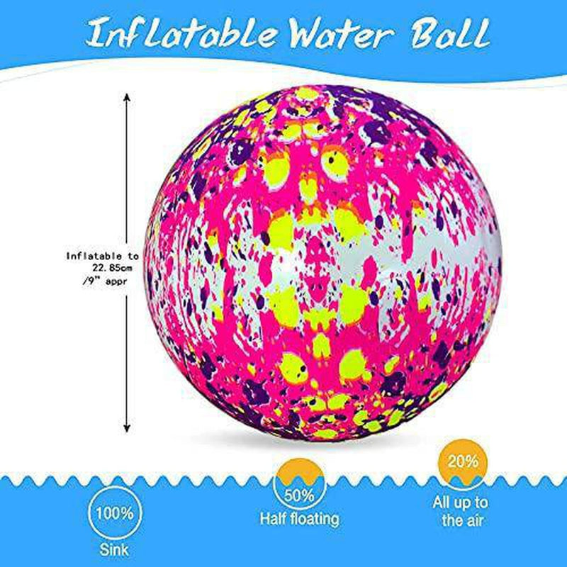 Swimming Pool Toys Ball, Underwater Game Swimming Accessories Pool Ball for Under Water Passing, Dribbling, Diving and Pool Games for Teens, Adults, 9Inch, Ball Fills with Water (Mixed red)