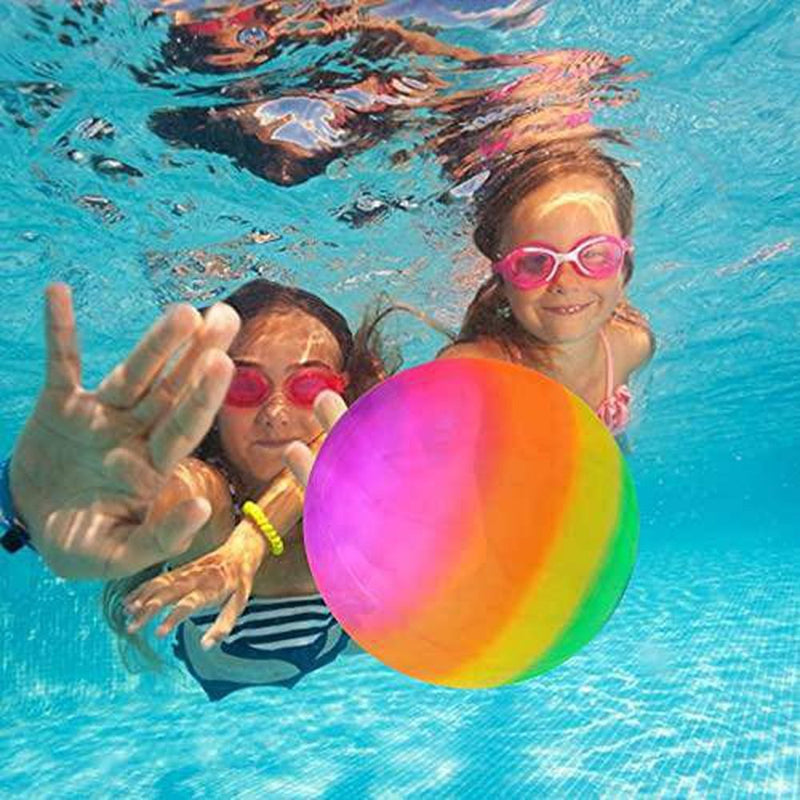 Swimming Pool Toys Ball, Underwater Game Swimming Accessories Pool Ball for Under Water Passing, Dribbling, Diving and Pool Games for Teens, Adults, Colorful Rainbow Ball Fills with Water