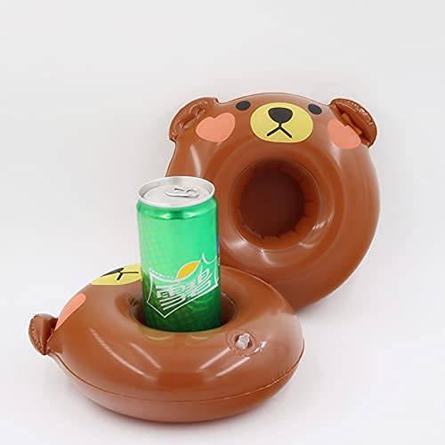 Swimming pool toys,inflatable toys,pool party,inflatable drinks holder,2pcs Cute Bear Inflatable Cup Holder for Pool Float Drink Holder Boat Beer Holder Swimming Ring Bar Tray Bathing Toys Mengheyuan