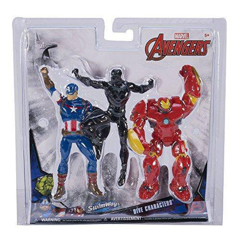 SwimWays Marvel Avengers Dive Characters - Captain America, Black Panther, and Hulk Buster