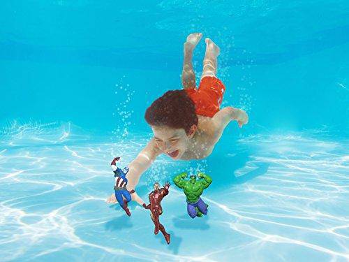 SwimWays Marvel Avengers Dive Characters Kids Pool Toy - Captain America, Hulk, and Iron Man