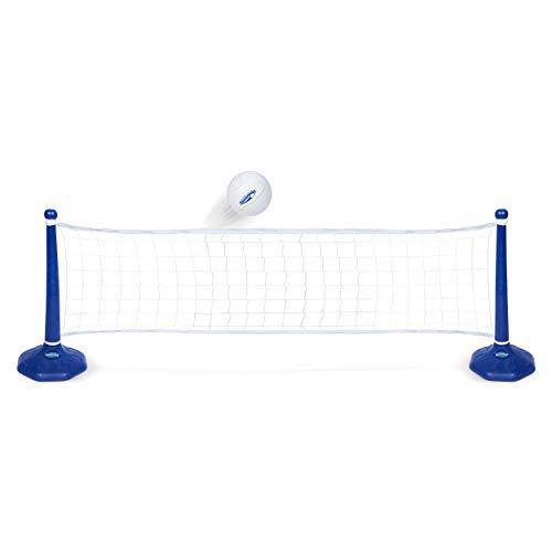 SwimWays Poolside Volleyball Set for Inground Swimming Pools Blue, 15L x 288W x 20H in.