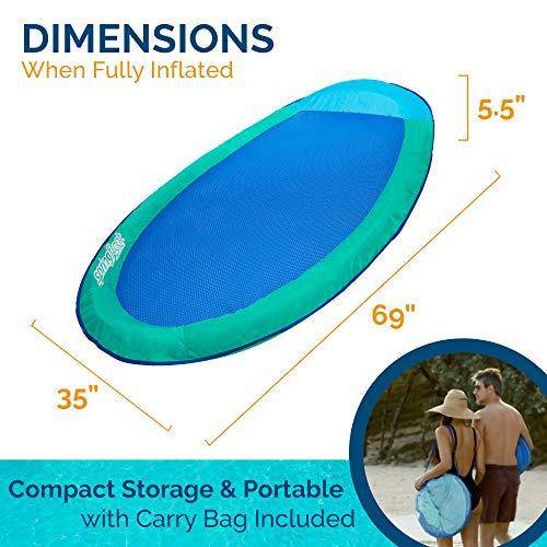 SwimWays Spring Float Inflatable Pool Lounger with Hyper-Flate Valve,