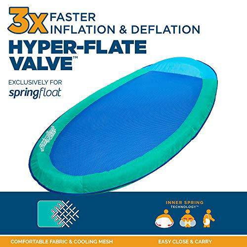 Summit Spring Float SwimWays Spring Float Inflatable Pool Lounger with Hyper-Flate Valve,